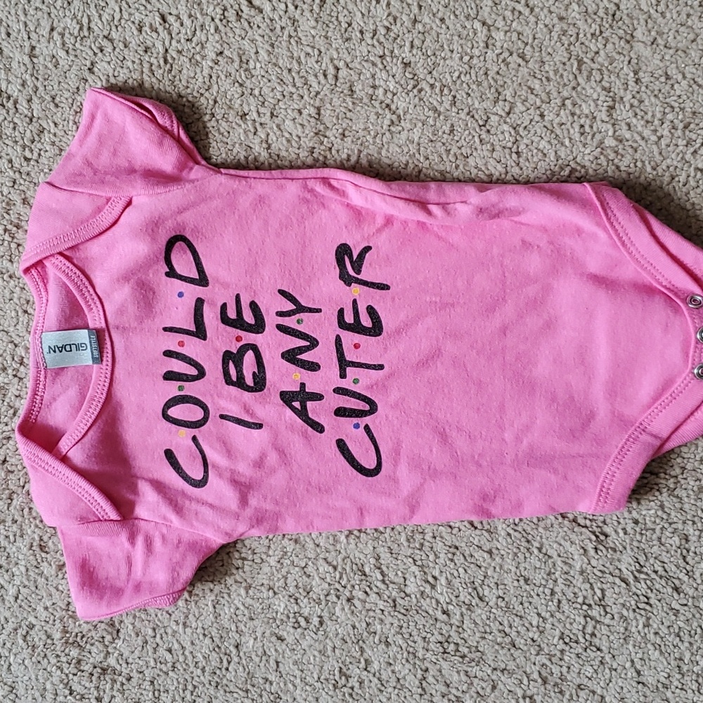 Pink "Friends" 3-6m onesie